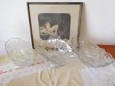 Lisované sklo mysy na ovocie, 