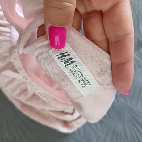 Ružové šaty s krajkou, h&m,140