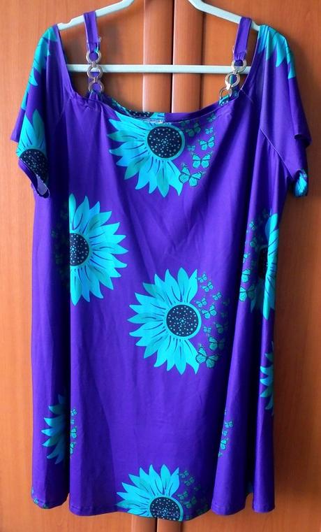 Letné minišaty/tunika, fialovo zelené, v. 2xl/3xl, xxl