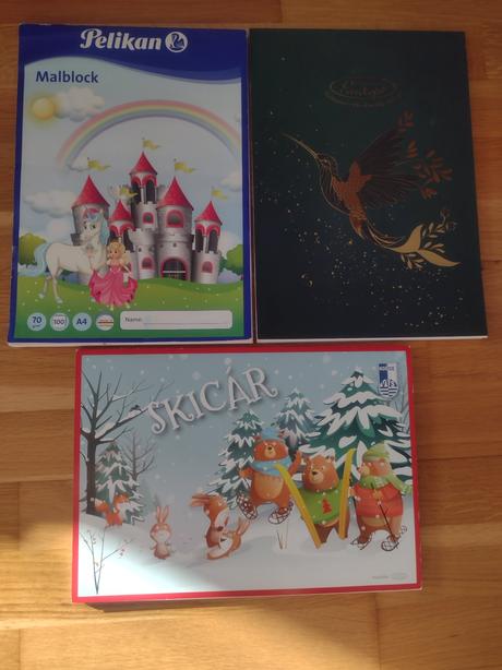 3 x skicár / zošit, 