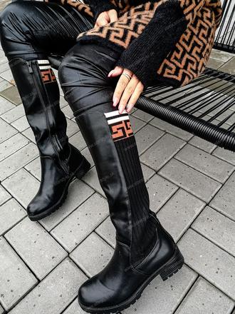 Vysoké čižmy s farebnou gumou, 40