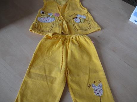 Žltá vestička + nohavice, 86