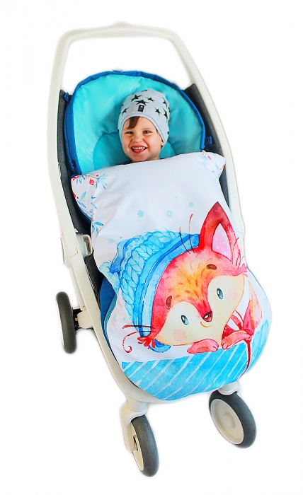 Detský fusak luxury velvet 105 x 55 cm - liška /, nellys