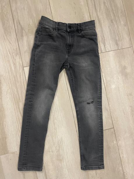 Skinny šedé vyšúchané rifle, next,128