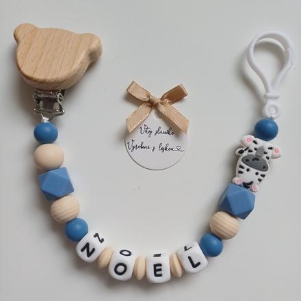 Retiazka na cumlík s karabinkou pre chlapčeka,