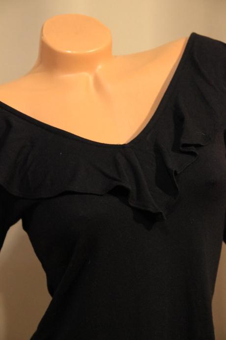 Čierny viskózový  body top, h&m, s