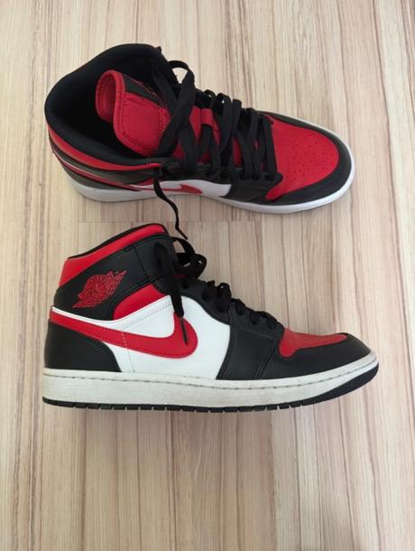 Nike air jordan 1 mid bred men's sneakers, nike,44