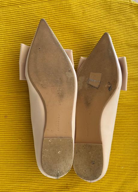 Krémové baleríny s mašľami reserved, 38, reserved,38