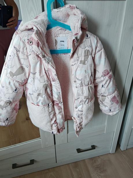 Ružová úžasná vyteplená bunda, mám 104 aj 110/116, sinsay,110
