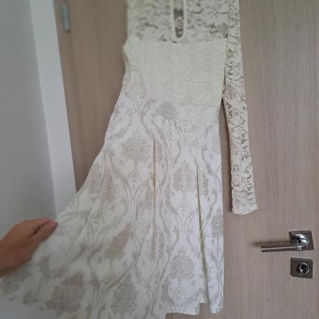 Krémové čipkované šaty, bonprix,34