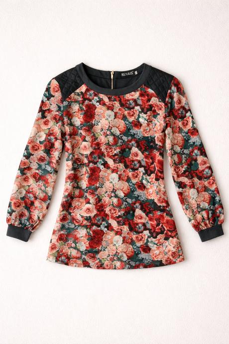 Dámska blúzka s kvetinovým vzorom, s
