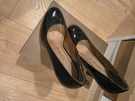 Kožené lakované lodičky, tamaris,38