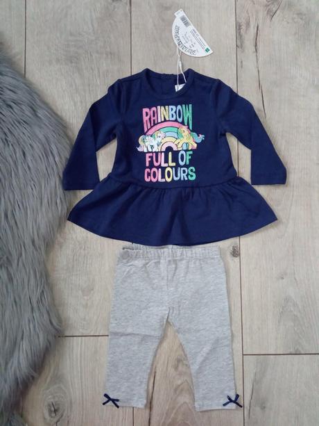 Dievčenská súprava tunika a legíny (0-3 mes.), original marines,56