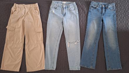 3x nohavice/rifle, v. 146, h&m,146