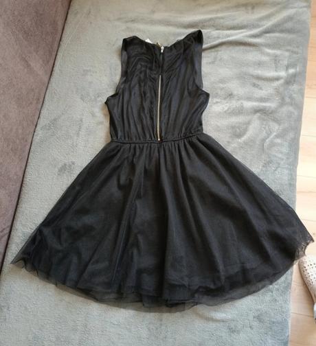 Čierne šaty s tylovou sukňou h&m, h&m,s