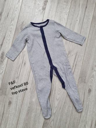 Pásikavý overal/pyžamko, f&f,80