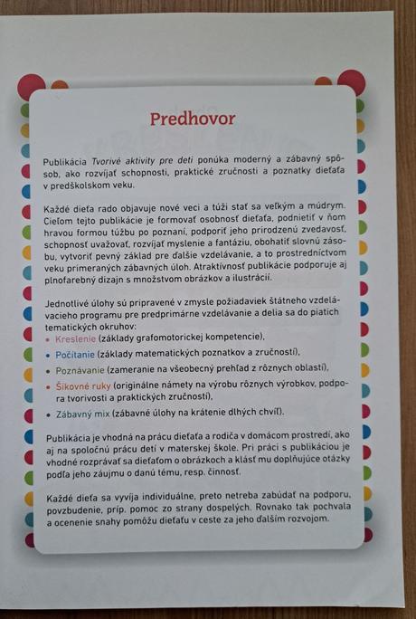 Pracovná kniha "tvorivé aktivity pre deti", 