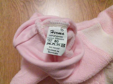 Fleesova mikinka, herma,80