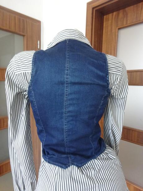 Sexy vestička - elastická riflovina, xs