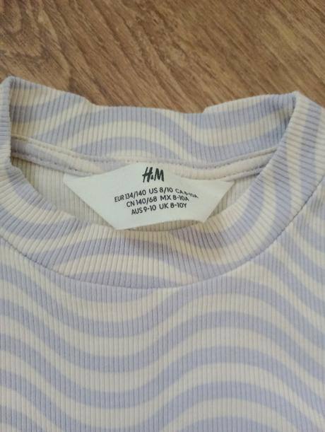 Krátke tričko - crop top, h&m,134