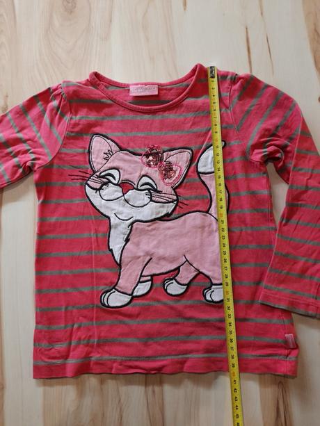 Pásikavé tričko s mačičkou, 104