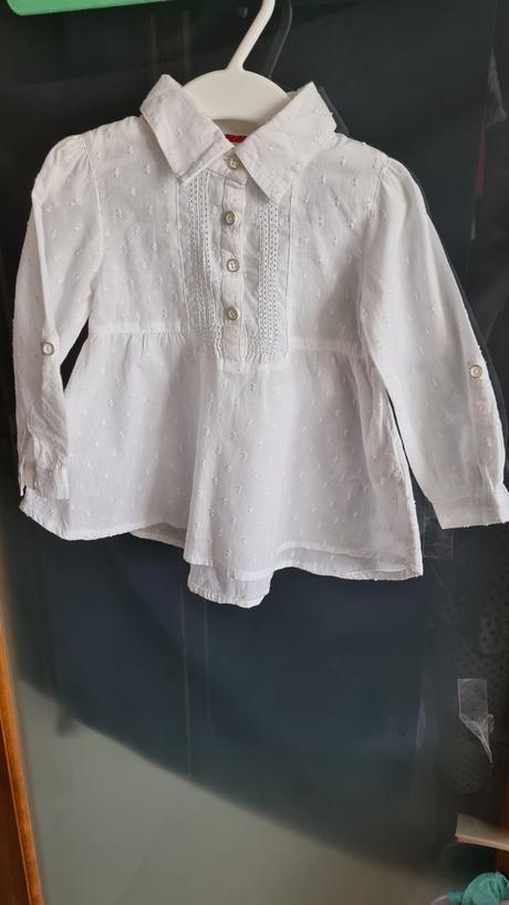 Biela bluzka bavlnena s výšivkou velkost 86, young dimension,86