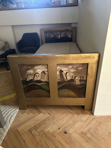 Krásna secesná posteľ 90x200cm, šírka (cm): 90,dĺžka (cm): 200