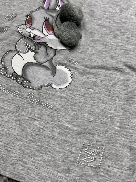 Dievčenské tričko s rolákom a zajačikom, 74