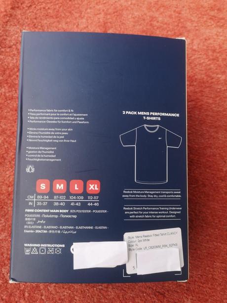 Reebok pánske tričko veľkosť xl 2ks, reebok,xl