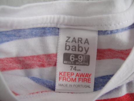 Tričko námornícke bielo- modro- červené páskované, zara,74