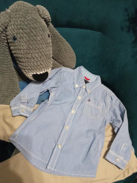 Tommy hilfiger košeľa nohavice komplet súprava, tommy hilfiger,92