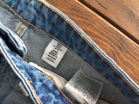 H&m riflové šortky s vysokým pásom m, h&m,m