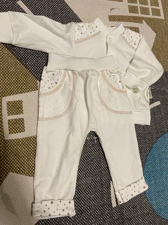 Bavlnený set pre bábätko tepláky + košieľka, 68