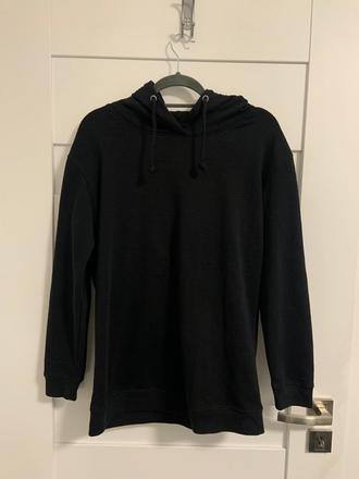 Čierna mikina s kapucňou, terranova,s