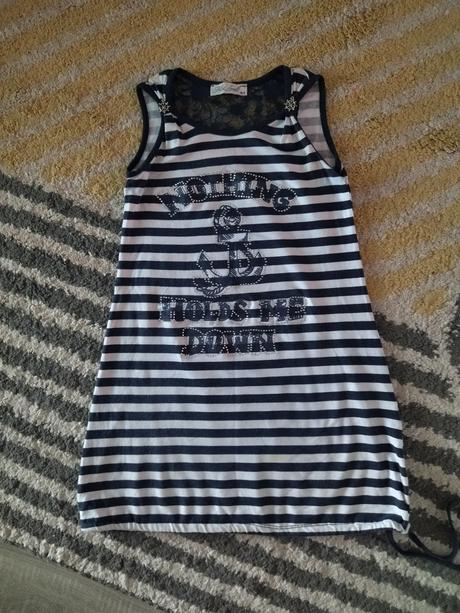 Pásikavé predĺžené tričko 152/158, 152