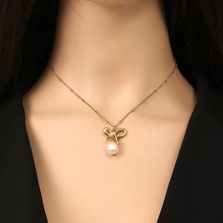 Retiazka s mašľou a perličkou,