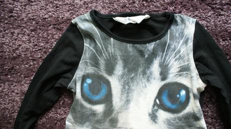 Mačičkové tričko, h&m,86