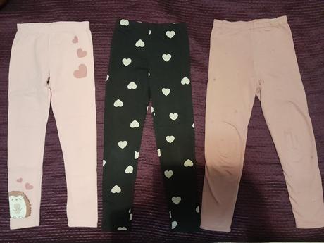 3x zateplené legíny, h&m,134