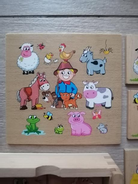 Drevené pexeso na farme v krabičke,