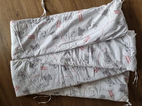 Mantinel na postielku macko biely, šírka (cm): 60,dĺžka (cm): 120