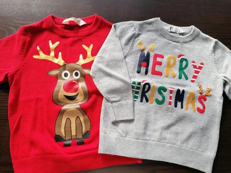 Šedý vianočný svetrik, h&m,98