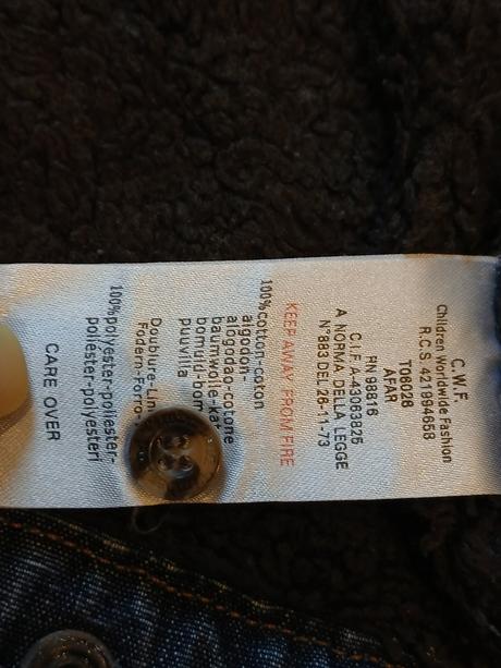 Chlapčenská rifľová bunda zateplená (12mes.), timberland,80