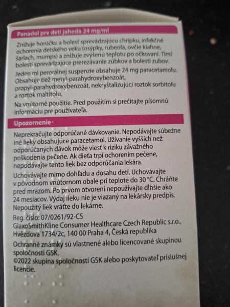 Dĺžka použiteľnosti sirupu Panadol sa zmenila?