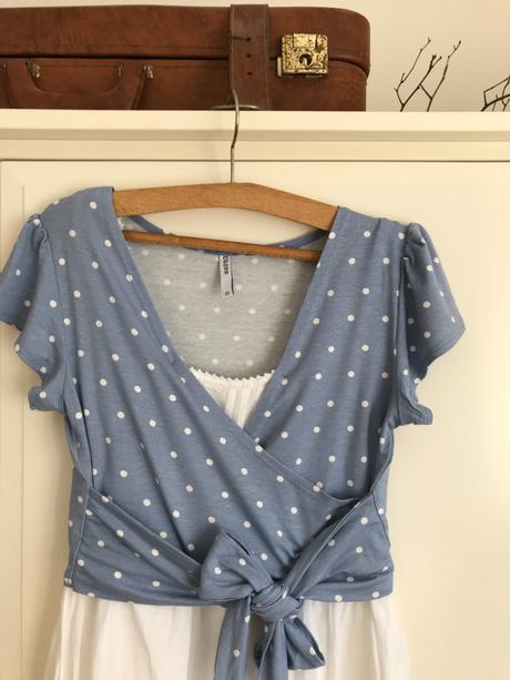 Bodkovaný top so zaväzovaním, xs