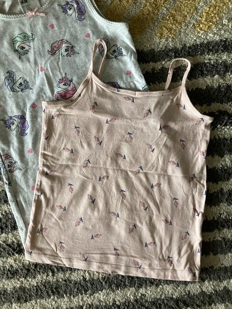 Tielka jednorožcové a kvetinkové 134/140, h&m,134