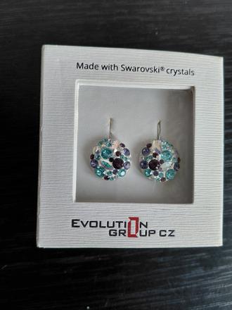 Strieborné náušnice s krištálmi swarovski, 