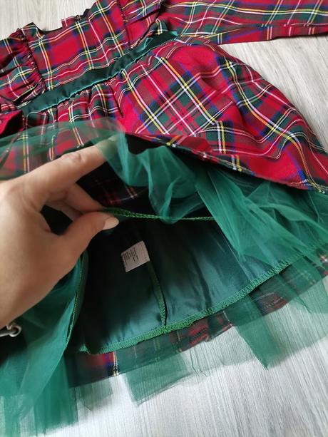 Vianočné kárované šaty - veľkosť 120, 130, 128