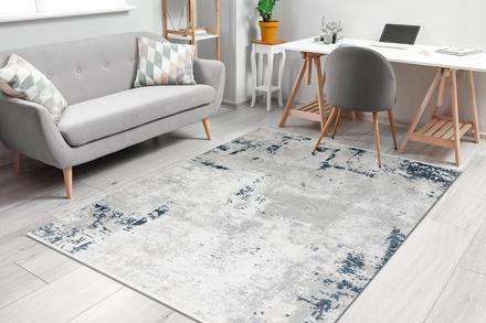 Koberec duke 51378 krém / modrý - betón - 80x150cm, 