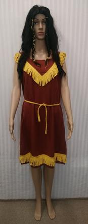 2-dielny kostým indiánka, šaty a vlasy, xl,