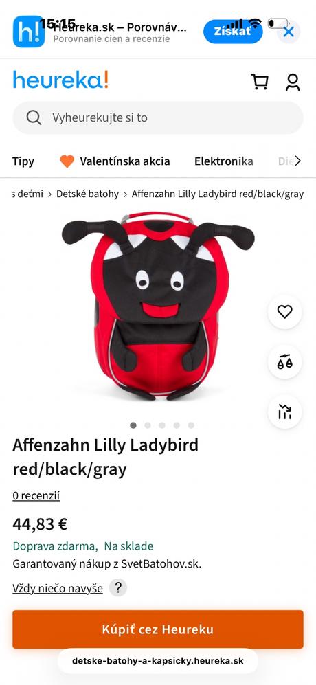 Detsky ruksak lienka affenzahn, 